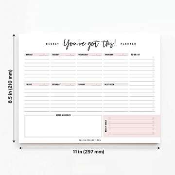 Bliss Collections Weekly Planning Pad for Organized Living