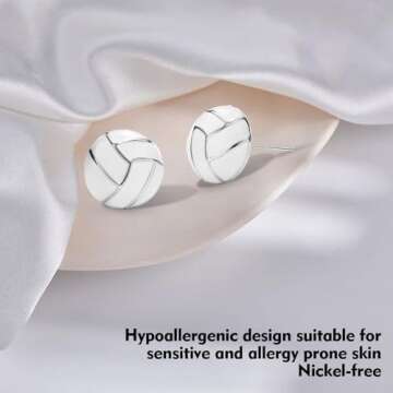 Volleyball Earrings Sterling Silver Sports Earrings Stud for Women Teen Girls Mom Sports Fan for Party Birthday Jewelry Mothers Day Gifts