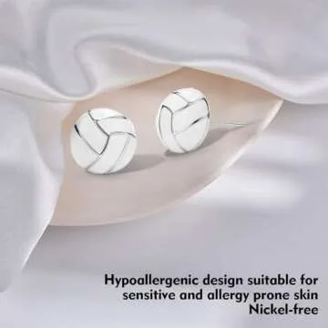 Volleyball Earrings Sterling Silver Sports Earrings Stud for Women Teen Girls Mom Sports Fan for Party Birthday Jewelry Mothers Day Gifts