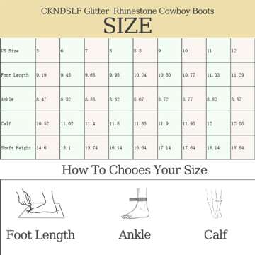 CKSNDLF Women's Rhinestone Cowboy Boots - Elegant Style