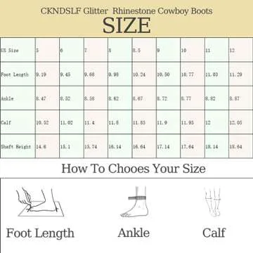 CKSNDLF Women's Rhinestone Cowboy Boots - Elegant Style