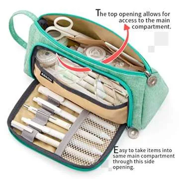 EASTHILL Pencil Case Large Capacity Pencil Pouch School Suppies Pen Case Simple Stationery College O...