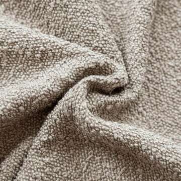 Foindtower Pack of 2 Textured Boucle Throw Pillow Covers Neutral Accent Solid Decorative Pillow Cases Cozy Woven Couch Cushion Case for Sofa Bedroom Living Room Home Decor 20x20 Inch Light Khaki Tan