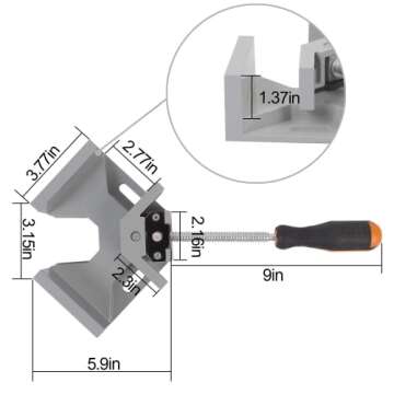 ZOENHOU 2 Pack Adjustable 90 Degree Right Corner Clamp - Perfect for Woodworking & Framing