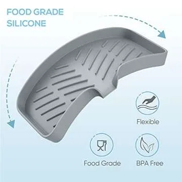 Kitchen Sink Soap Sponge Tray Self Draining Premium Silicone Soap Holder for Bathroom Caddy Organizer for Dish Soap Bottle,Soap Dispenser