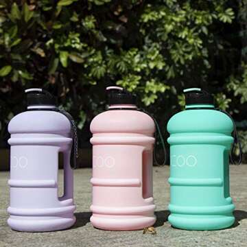 SOXCOXO Half Gallon BPA Free Water Bottle - 2.2L Leak Proof Hydration Jug