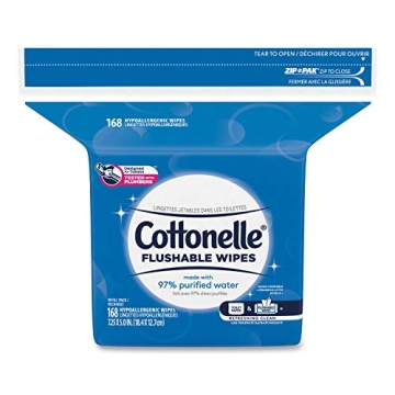 Cottonelle Flushable Wipes Eco-Friendly Refill 168 Count