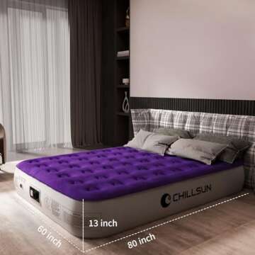 CHILLSUN Queen Air Mattress with Built in Pump,Elevated Durable Inflatable Mattresses with Storage B...