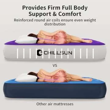 CHILLSUN Queen Air Mattress with Built in Pump,Elevated Durable Inflatable Mattresses with Storage Bag,13" Fast&Easy Inflating Blow Up Airbed,Camping Accessories for Travel&Guests&Home