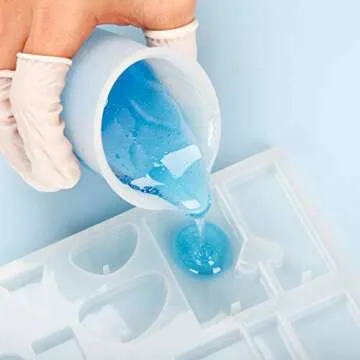 Complete Silicone Resin Measuring Cups Tool Kit- Reusable Nicpro 250 & 100 ml Measure Cups, Resin Mat, Silicone Popsicle Sticks, Brushes, Pipettes, Gloves for Epoxy Resin Mixing, Molds, Jewelry Making