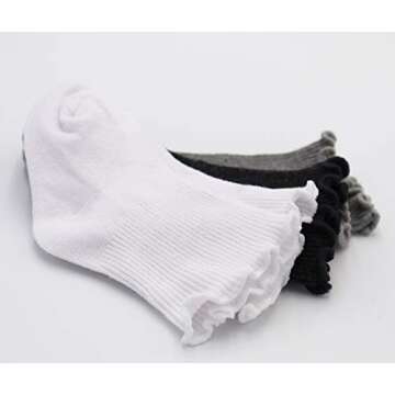 Xiyadun Ruffle Edge Ankle Socks for Infants and Toddlers