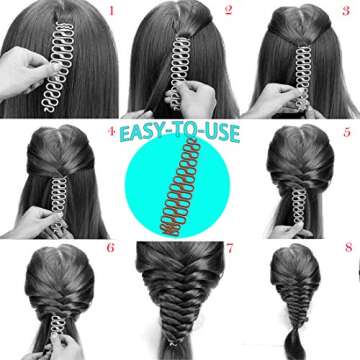 KWQ Hair Braiding Tool French Centipede Braiders Hair Styling Tool Kit Magic Hair Twist Styling Accessories(7 Pieces)