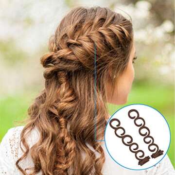 KWQ Hair Braiding Tool French Centipede Braiders Hair Styling Tool Kit Magic Hair Twist Styling Accessories(7 Pieces)