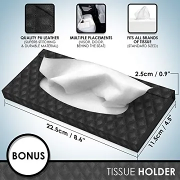 LUXXE Black Leather Car Trash Can - Stylish & Functional