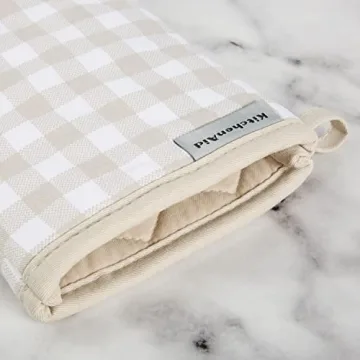 KitchenAid Gingham Oven Mitts Heat Resistant Cotton Set