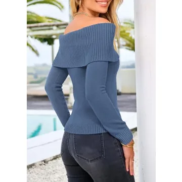 Chic PRETTYGARDEN Women's Off Shoulder Sweater for Fall