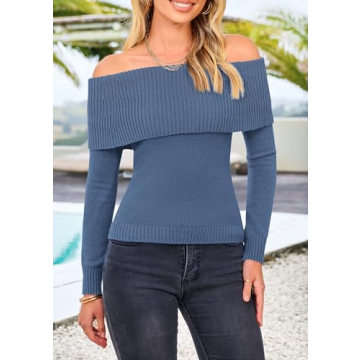 Chic PRETTYGARDEN Women's Off Shoulder Sweater for Fall