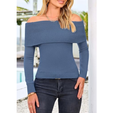Chic PRETTYGARDEN Women's Off Shoulder Sweater for Fall