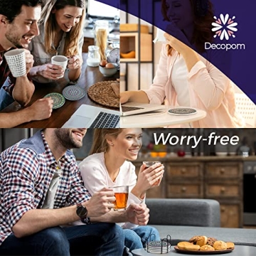 Mandala Drink Coasters with Holder - 8 Set for Drinks