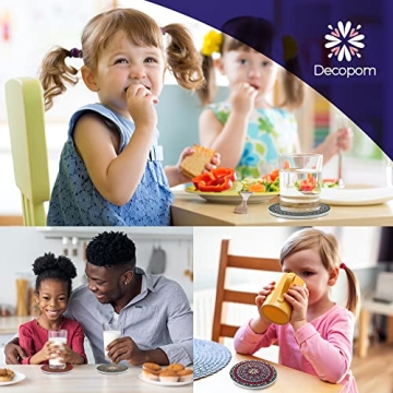 Mandala Drink Coasters with Holder - 8 Set for Drinks