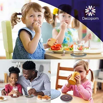 Mandala Drink Coasters with Holder - 8 Set for Drinks