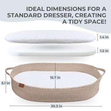 Toodly Baby Changing Basket - Safe Cotton Rope Design