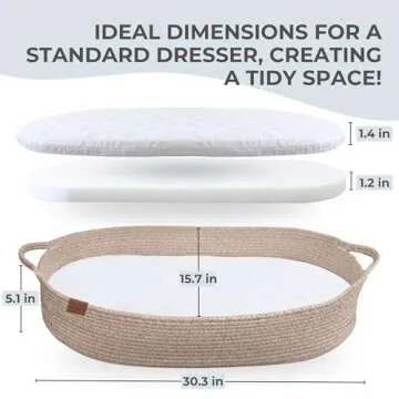 Toodly Baby Changing Basket - Safe Cotton Rope Design