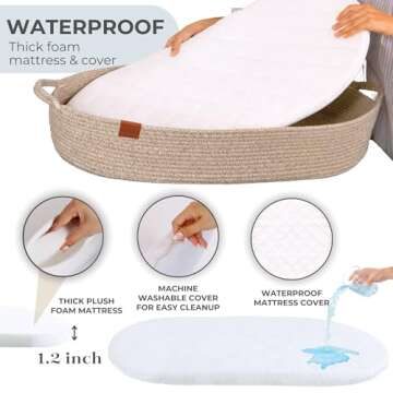 Toodly Baby Changing Basket - Safe Cotton Rope Design