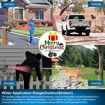 Driveway Alarm- 1/2 Mile Long Range Wireless Driveway Alarm Weather Resistant Motion Sensor&Detector-DIY Security Alert System-Monitor&Protect Outdoor/Indoor Property - 1 Receiver and 1 Sensor