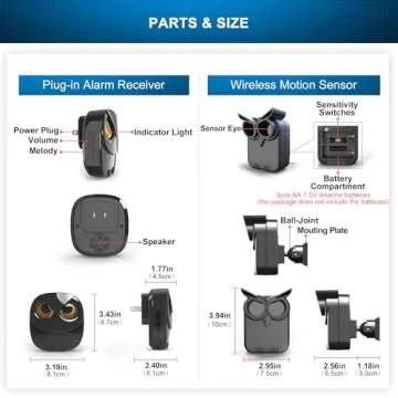 Driveway Alarm- 1/2 Mile Long Range Wireless Driveway Alarm Weather Resistant Motion Sensor&Detector-DIY Security Alert System-Monitor&Protect Outdoor/Indoor Property - 1 Receiver and 1 Sensor