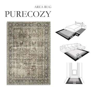PureCozy Brown Runner Rug 3x10 Vintage Area Carpet Hallway Long Indoor Kitchen Washable Living Room ...