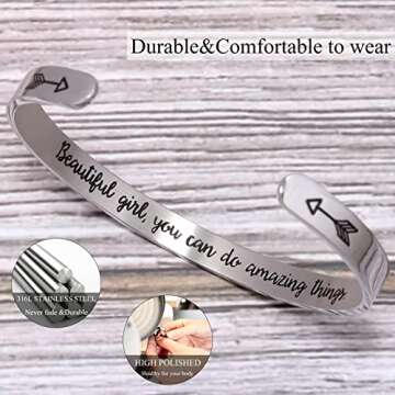 Btysun Teen Gifts Trendy Stuff Girlfriend Easter Gifts Inspirational Bracelets for Women Bracelets f...