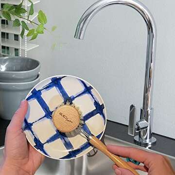 Coco Enviro Natural Bamboo Dish Cleaning Brush Set of 8 - Eco Friendly Bottle Brush Dish Scrub - Sustainable Cleaning Tools - Dish Brushes