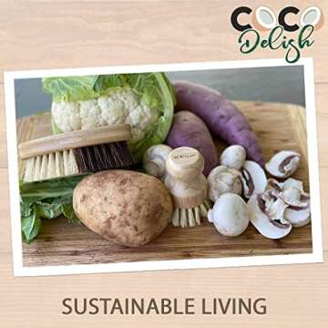 Coco Enviro Natural Bamboo Dish Cleaning Brush Set of 8 - Eco Friendly Bottle Brush Dish Scrub - Sustainable Cleaning Tools - Dish Brushes