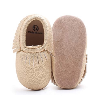 DELEBAO Unisex Baby Soft Sole Tassels Crib Shoes Moccasins Loafers Suede Leather Soles 12-18 Months ...