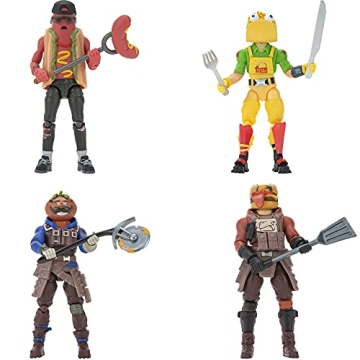 FORTNITE Squad Mode Tomatotown Legends 4-Figure Pack, Series 6, Including Weapons, Harvesting Tools,...