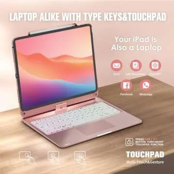 Keyboard Case for iPad Air 13 & Pro 12.9 - Rose Gold