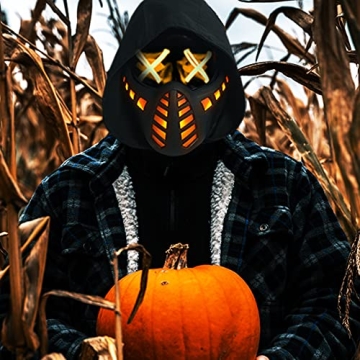 Guayma LED Mask for Cyberpunk Halloween Parties and Cosplay