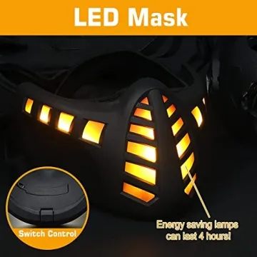 Guayma LED Mask for Cyberpunk Halloween Parties and Cosplay