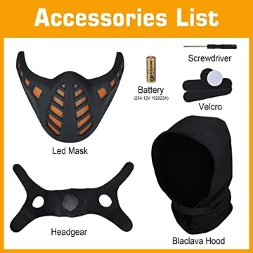 Guayma LED Mask for Cyberpunk Halloween Parties and Cosplay