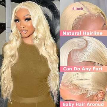 Xsilu 613 13x6 Lace Front Wig Human Hair Body Wave Blonde Wig Human Hair 613 HD Lace Frontal Wig Blo...