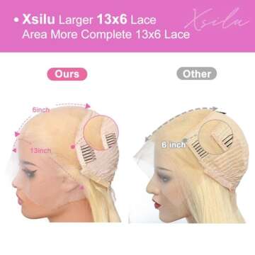 Xsilu 613 13x6 Lace Front Wig Human Hair Body Wave Blonde Wig Human Hair 613 HD Lace Frontal Wig Blonde Lace Front Wigs Human Hair 200% Density 28inch