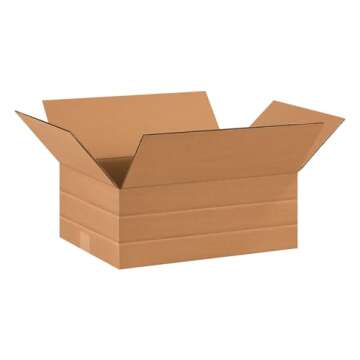 AVIDITI Moving Boxes Large 16"L x 12"W x 6"H, 25-Pack | Durable Corrugated Cardboard Box for Packing...