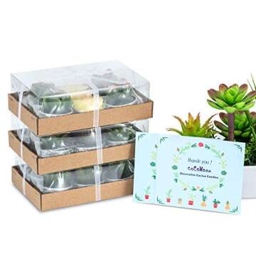 Cactus Tealight Candles(18 Pcs), Artificial Succulents Decorative Tea Light Candles,Perfect for Birthday Wedding Party Home Decor