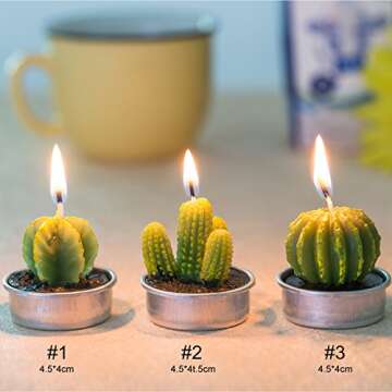Cactus Tealight Candles(18 Pcs), Artificial Succulents Decorative Tea Light Candles,Perfect for Birthday Wedding Party Home Decor