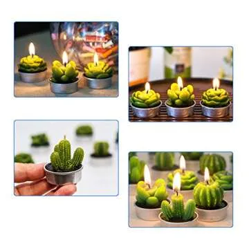 Cactus Tealight Candles(18 Pcs), Artificial Succulents Decorative Tea Light Candles,Perfect for Birthday Wedding Party Home Decor