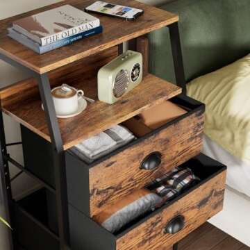 Stylish Furnulem Night Stand with Storage for Any Room