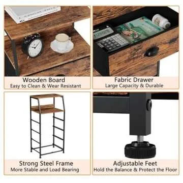 Stylish Furnulem Night Stand with Storage for Any Room