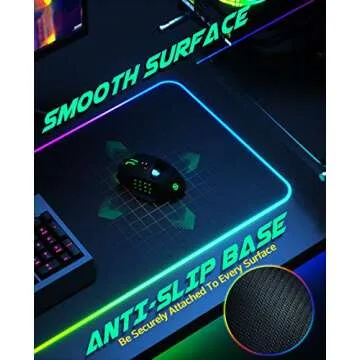 RGB Gaming Mouse Pad, UtechSmart Large Extended Soft Led Mouse Pad with 14 Lighting Modes 2 Brightness Levels, Computer Keyboard Mousepads Mat 800 x 300mm / 31.5×11.8 inches