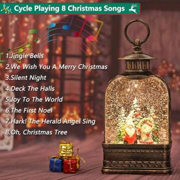 Eyrosa Christmas Snow Globe, Gnome Snow Globe Glitter Lighted with Music, Musical Christmas Decorati...